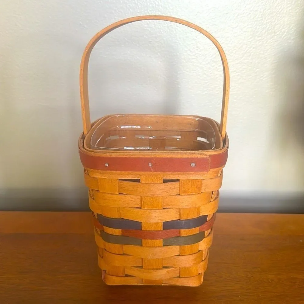 Rare! Longaberger 1992 Signed Vintage Woven Basket with Protective Liner!